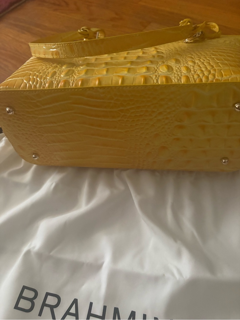 Brahmin Yellow Croc-Embossed Tote Bag - Women's Handbag NWT - Picture 6 of 6
